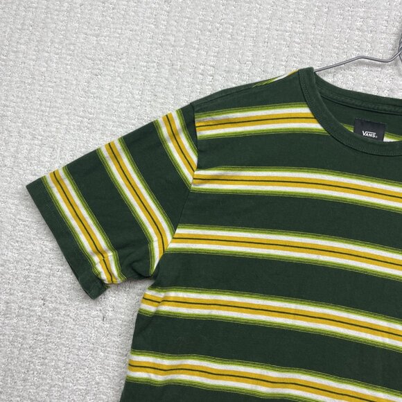 VANS Mesa Verde T-Shirt Boys XL Striped Yellow / Green Skater Surf Mountain - Picture 3 of 15